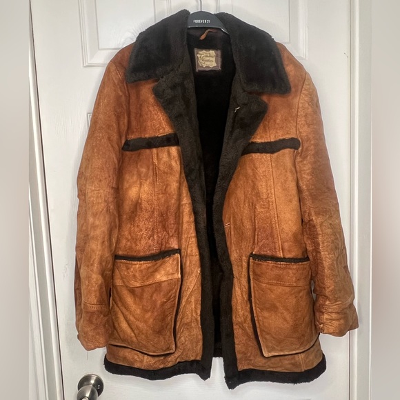 Real leather brand light suede fall/winter coat size M - Picture 1 of 5
